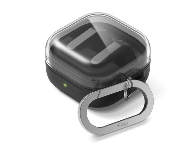 Duo Case for Galaxy Buds 4 Pro & Galaxy Buds 4 Duo with Carabiner, Premium Silicone + TPU Cover, Wireless Charging, for Men, for Women (Clear -...