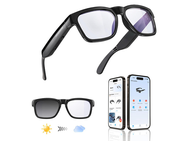 OhO sunshsine AI Glasses, Bluetooth Audio Sunglasses with 10H Playtime, ChatGPT Translation & Water Resistant Open Ear Glasses