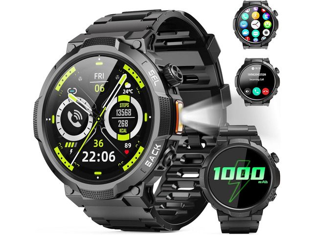 Smart Watches for Men (Answer/Make Call), 1.53' HD Military Smartwatch, 50+ Days Extra-Long Battery Life Fitness Tracker,...