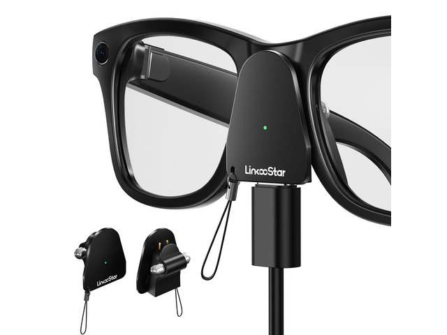 Charging Adapter Compatible with Ray Ban Meta Glasses (Gen 1 & 2) Wayfarer/Skyler/Headliner and Oakley Meta HSTN, Portable Charger Connector with USB...