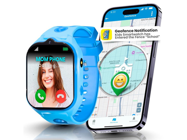 Smart Watch for Kids With GPS Tracker, Video & Audio Call, SOS Alerts, HD Camera, School Mode, Parental Control, Kids Smart Watch With Preinstalled...