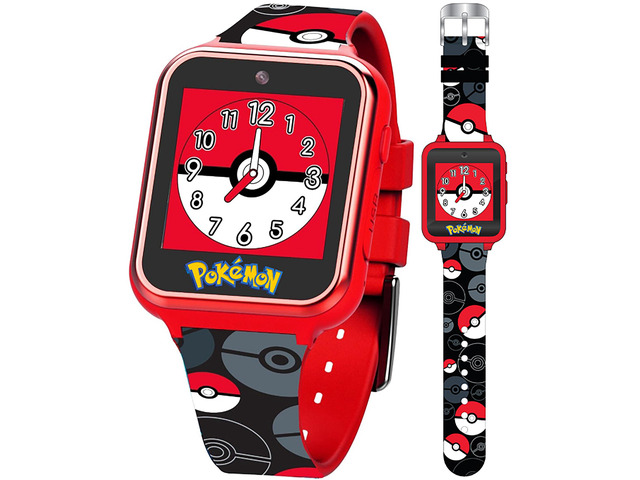 Pokemon Pokeball Touchscreen Kids Smart Watch - Red Interactive Educational Toy Watch with Camera, Alarm, Calculator for Boys & Girls - POK4230AZ