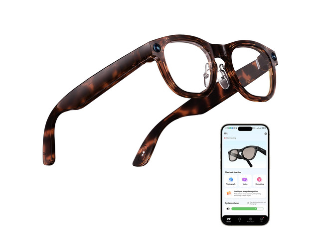 AI Smart Glasses with 8MP Camera for Men & Women, 1080P Video & Photo Capture, AI Assistant & Real-Time Translation, Open-Ear Audio, Bluetooth,...