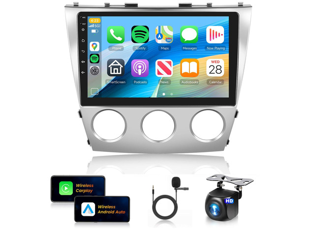 4G+64G Car Stereo for Toyota Camry 2006-2011(Manual A/C) Wireless CarPlay Android Auto,Android 10.1 IPS Touchscreen Car Radio BT5.0,GPS,5G...