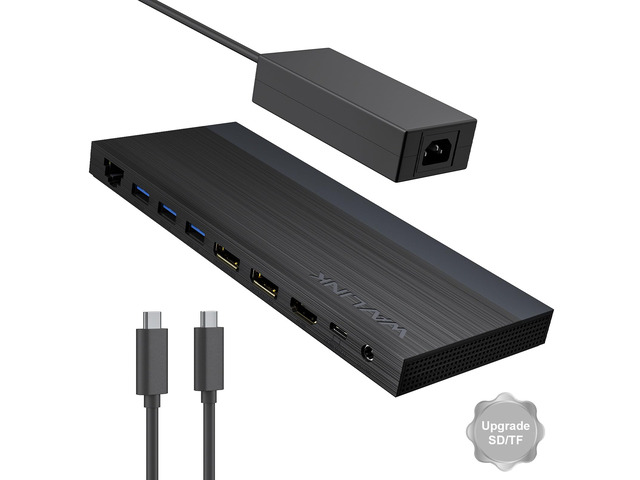 Laptop Docking Station, Dual DisplayPort,HDMI, Single 4K@144Hz 130W PD Charger, 4×USB-A 5Gb, Gigabit Ethernet, SD/TF and Mic/Audio, Compatible...