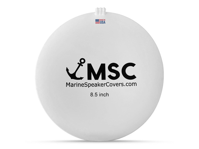 8.5' Marine Speaker Cover Boat Speaker Protector with Sun, Water, Dust, UV Protection, Military-Grade Silicone Design, White Case with Black Logo,...