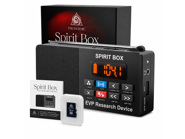 Spirit Box for Ghost Hunting Recording Function, 5-Speed Fast Sweep, 10+ Hours of Use Per Charge & 32GB Card for EVP Sessions