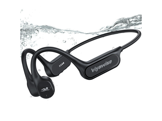 B11 Bone Conduction Headphones, IP68 Waterproof Earbuds for Swimming, 32GB & Bluetooth 6.0 Wireless Underwater Open Ear Headphones with Mic for Sport