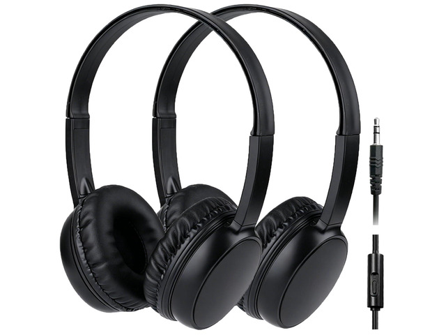 2 Pack Kids Headphones with Microphone for Classroom School, Durable Wired On-Ear Headset Class Set for Students Tablet Laptop PC & Boys Girls...