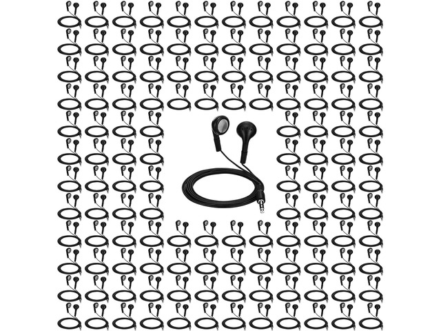 150 Packs Earbuds Bulk Earphones with 3.5 mm Headphones Wired Ear Earbud Wired Earphone for Adult Teacher Office Home Computer Travel Library...