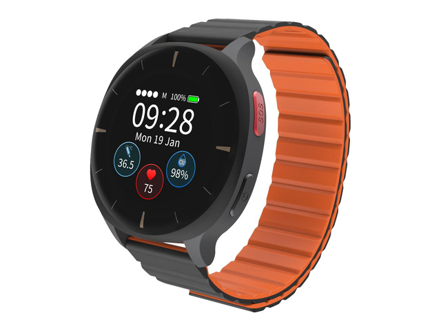 Audar E2 Senior Smartwatch with Fall Detection & SOS, Vital Sign Monitoring 24/7 Heart Rate, BP, SpO & Temp Monitoring, AI Wellbeing Reports,...