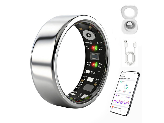Smart Ring for Women Men, IP68 Waterproof Health Tracker with No Subscription Fee, Sleep and Stress Monitoring, Activity Fitness Ring, Android/iOS...