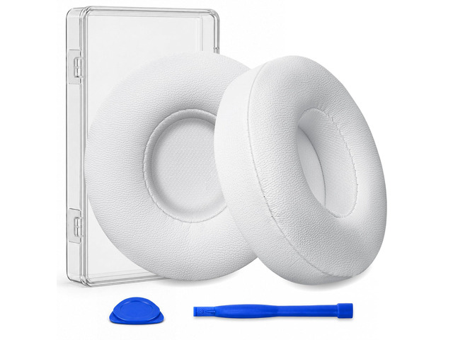 Replacement Ear Pads for Beats Solo 2 & Solo 3 Wired & Wireless Headphones, Ear Cushions, Ear Cups Cover Repair Parts (White)