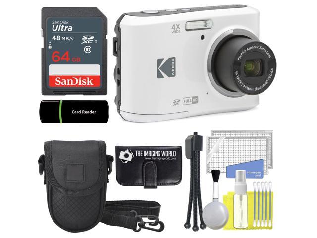 Kodak PIXPRO FZ45 16MP Digital Camera 4X Optical Zoom 27mm Wide Angle 1080P Full HD Video 2.7 LCD Camera (White) + 64GB Card and Reader + Case +... Kodak PIXPRO FZ45 16MP Digital Camera 4X Optical Zoom 27mm Wide Angle 1080P Full HD Video 2.7 LCD Camera (White) + 64GB Card and Reader + Case +...