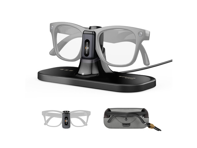 CG2 Charging Dock Accessories,Compatible with Ray-Ban Meta Smart AI Glasses & Oakley Meta HSTN, 3-in-1 Magnetic Charging Station with Portable...