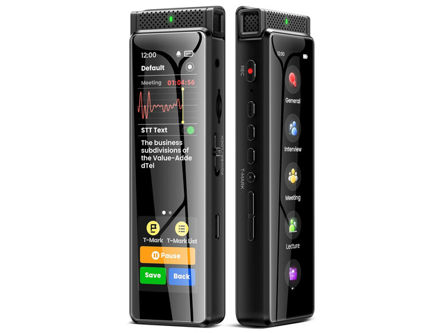 8GB Digital Voice Recorder with Playback, R1 Full Touchscreen Voice Recorder with Bluetooth, Voice Activated Sound Audio Recorder Device with Mic...