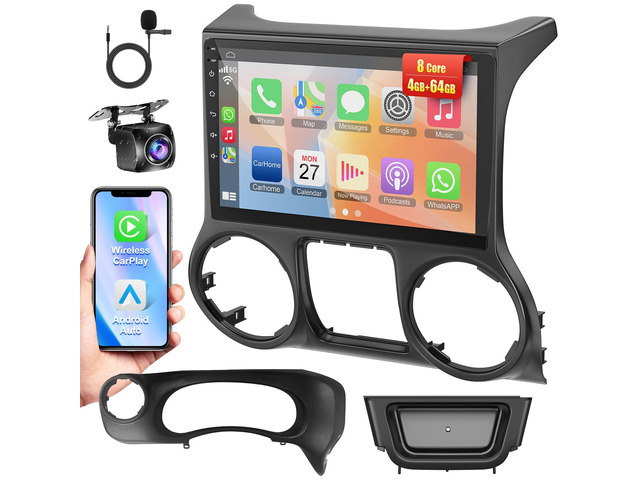 Android 15 4GB+64GB Car Radio Stereo for Jeep Wrangler JK 2011 2012 2013 2014,10.2 inch QLED Touchscreen - Wireless Carplay & Android Auto,GPS...