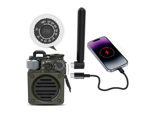 Upgraded Wild Mini 3.0 Outdoor Portable Wireless Bluetooth Speaker with FM Radio, Phone Charger/15H Playtime/IPX5 Waterproof/3 Mode Flashlight,...