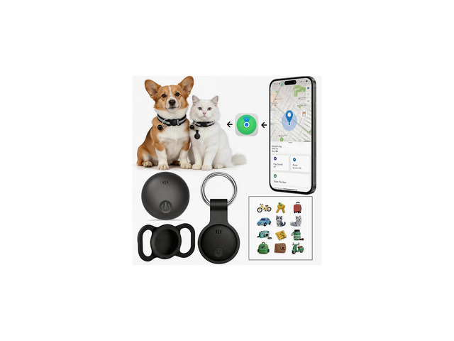 GPS Tracker for Dogs, Smart Collar with Real-Time Location - Pet Location Tracker with Holder, No Monthly Fee/No SIM Card, Works with iOS Find...