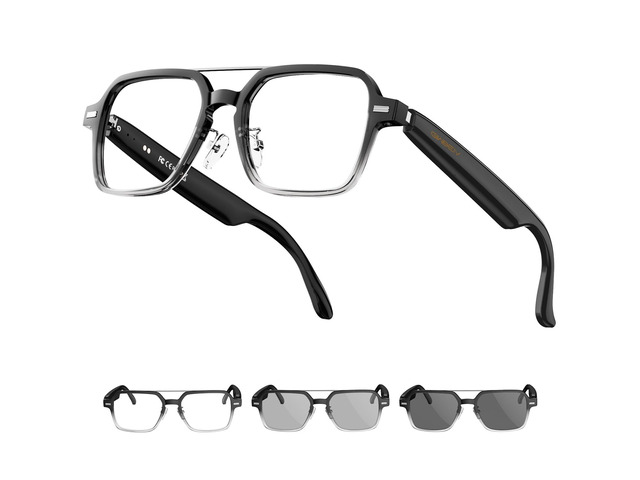 Aviator Smart Glasses for Men & Women, Audio Bluetooth Glasses Wear Induction Power On/Off, Touch Control, Photochromic Lens, Sunglasses, Music,...