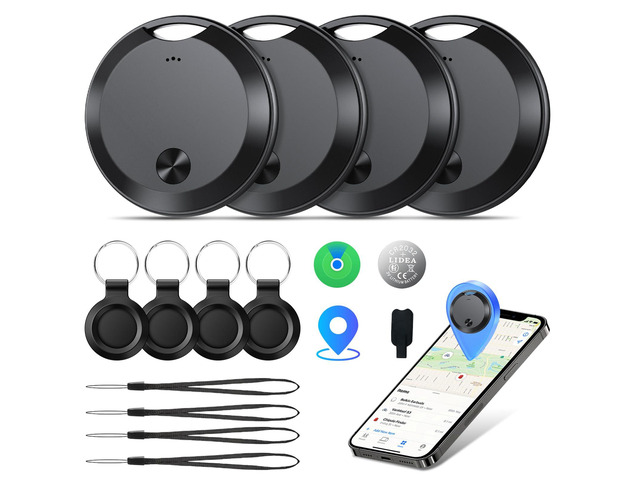 Air Tracker Tags-4 Pack: Smart Bluetooth Tracker, Item Finder Works with Apple Find My (iOS Only) App, Trakcer Tag Locator for Keys, Luggage,...