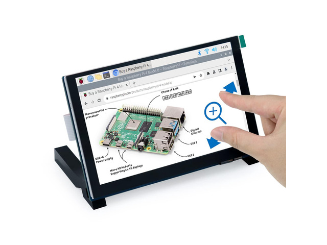 5 Inch Touchscreen Monitor for Raspberry Pi 5 4 B 3 B+ A+, 800x480 Pixel IPS Display, 5-Point Touch Capacitive Screen, Driver-Free MIPI DSI Port