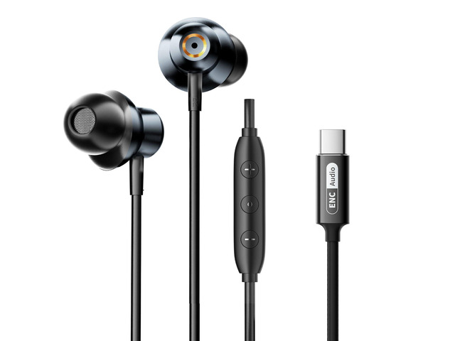 Wired Earbuds with ENC Noise Canceling Mic, Deep Bass Stereo Wired Earphones, Plug in USB C/Type C Headphones Compatible with iPhone 17/16/15,...