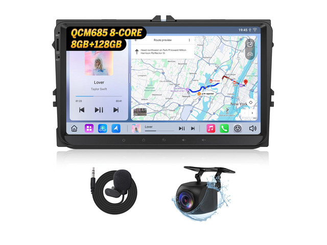 VWX6S-PRO Headunit for Golf Passat SEAT Skoda MK5/MK6 vwx6s-pro 9'' 8GB RAM 128GB storage 5G LTE DSP audio optical & coaxial output wireless...