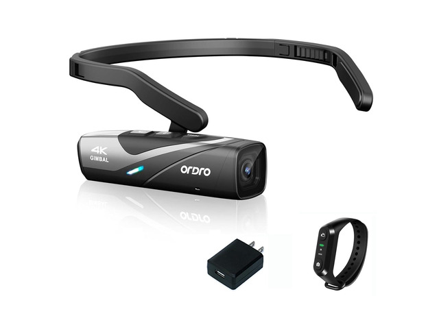 EP8 Head Mounted Camera, 4K 60FPS Video Camera 2-Axis Gimbal Stabilizer Wearable Camcorder for Vlogging WiFi & Remote Control Includes 64GB...