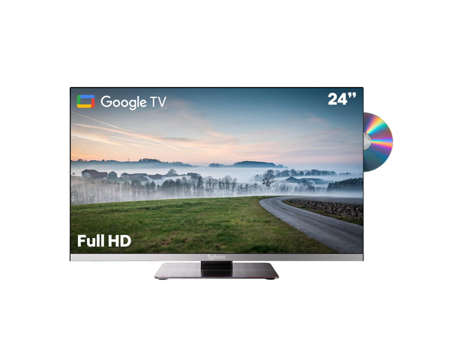 24 inch RV TV, 12V Smart TV with DVD Player Built-in, 1080P FHD AC/DC Power, 9-32V Wide Voltage, Low Energy Consumption, Bezel Less, Seismic...