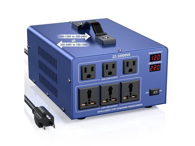 5000W Voltage Converter Transformer Step Up/Down 110V/120V to 220V/240V, Auto Voltage Recognition, Heavy Duty Power Converter with 6 Outlets, LCD...