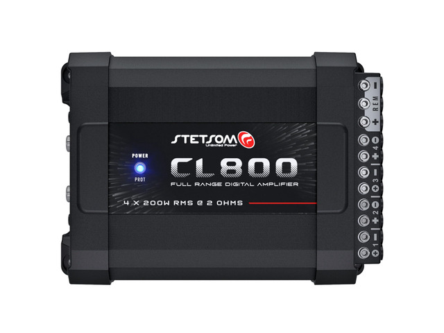 CL 800.4 2 Ohm Car Audio Amplifier 800 Watts RMS, 4 Channel Class D Full Range Amp, Compact Multichannel Stereo Amplifier with RCA & High Level...