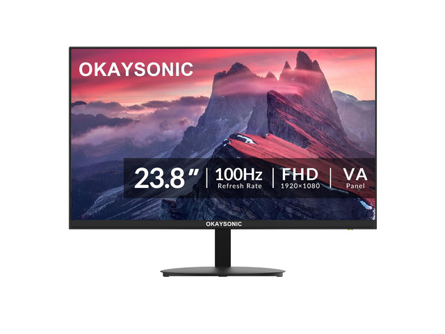 24' FHD Office Monitor - 100Hz Refresh Rate & 1ms Response for Ultra-Smooth AMD FreeSync, Frameless, Built-in Speakers, Eye Care
