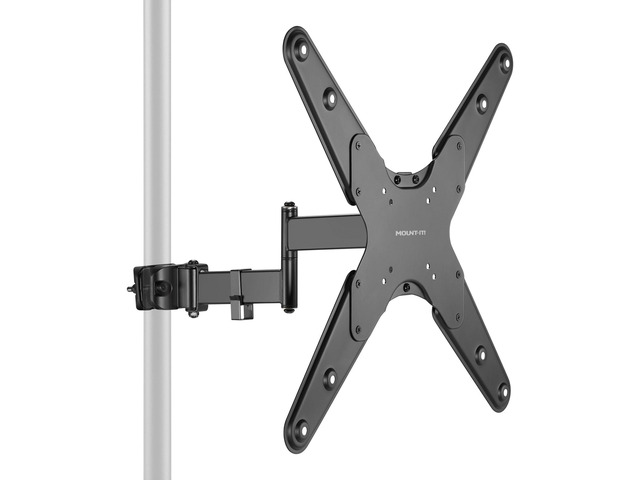 TV Pole Mount, Full Motion Universal TV Bracket, VESA 75x75 to 400x400, Fits TVs and Monitors 32' - 55', Clamp Fits Poles from 1.1' to 1.96',...