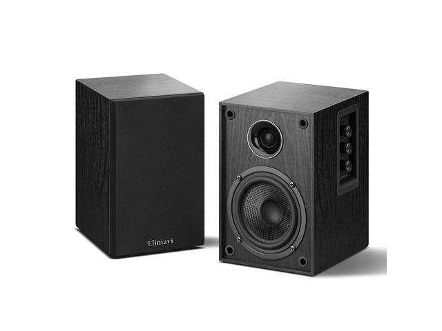Powered Bluetooth Bookshelf Speakers, 4' Carbon Fiber Woofer, Black 60W Record Player Speakers with USB-C/RCA Input, Monitor Speakers for...