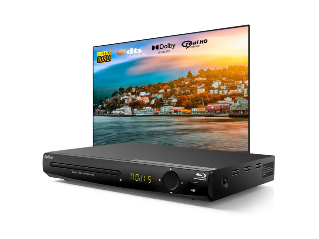1080P Full HD Blu-ray DVD Player for TV/Projector,HDMI/AV/Coaxial Outputs Home Theater Blu Ray Player Support Region A/1 Blu-ray Discs,CD DVDs...