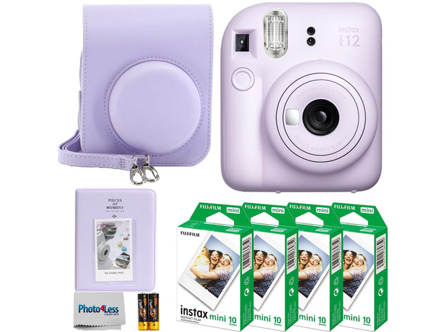 Instax Mini 12 Instant Film Camera Lilac Purple, Fuji Instax Mini Instant Film 40 Sheets, Instant Camera Gift Bundle