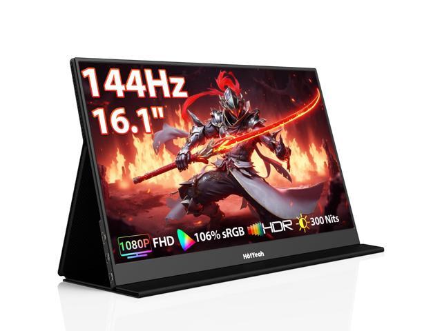 16.1'' 144Hz Portable Gaming Monitor, 106% sRGB 1080P Travel Screen USB-C HDMI External Display HDR Portable Monitor w/Smart Cover, 2nd Screen...