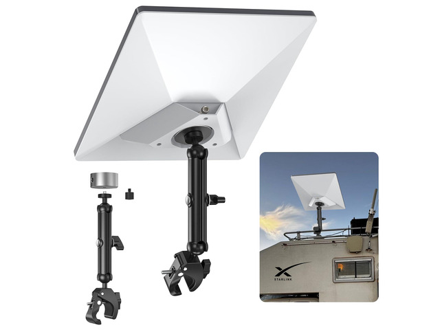 Tripod & Pole Clamp Mount for Starlink Mini & Mini X Fits Starlink Mini & Mini X, 1/4' & 3/8' Threads, 0.6'-1.57' Pole Clamp, CNC Aluminum,...