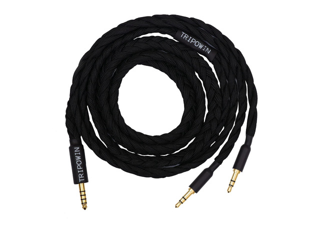 Tripowin GranVia Upgraded OFC Headphone Replacement Cable Dual 3.5mm Connector to 4.4mm TRRRS Stereo Headphone Cable,for...