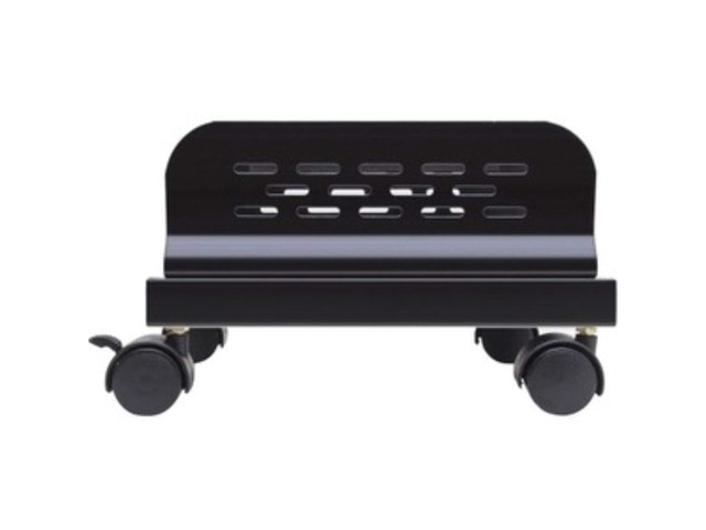 Slim Computer PC or UPS Metal Floor Stand with Adjustable Width and Locking Caster Wheels