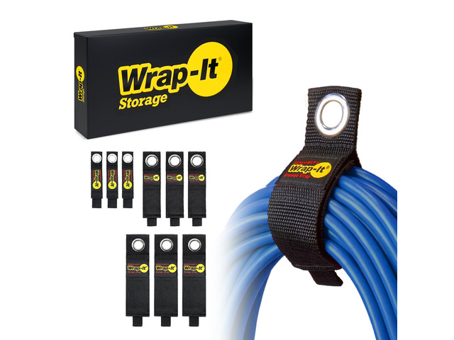 Heavy-Duty Straps - Assorted 9-Pack Extension Cord Hanger Cord Straps for Garage Storage and Organization