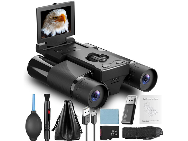 Digital Binoculars with 40MP Camera (Black) 10x Optical & 8X Digital Zoom, 2.5K HD Video, Ideal for Bird Watching, Concerts & Outdoor Adventures