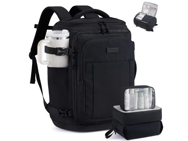 Travel Backpack for Women & Men, 40L TSA Approved Carry On Backpack with 3 Packing Cubes, Waterproof Weekender Overnight Bag for 2-4 Day Trips,...