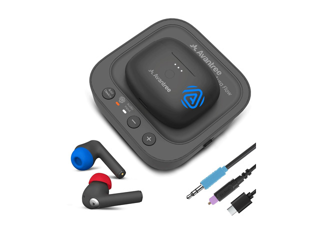 Aura Focus Auracast Wireless TV Earbuds with Transmitter Work with Auracast Hearing Aids, Dual Mode for TV & Phone Calls, Charging Dock, Volume...