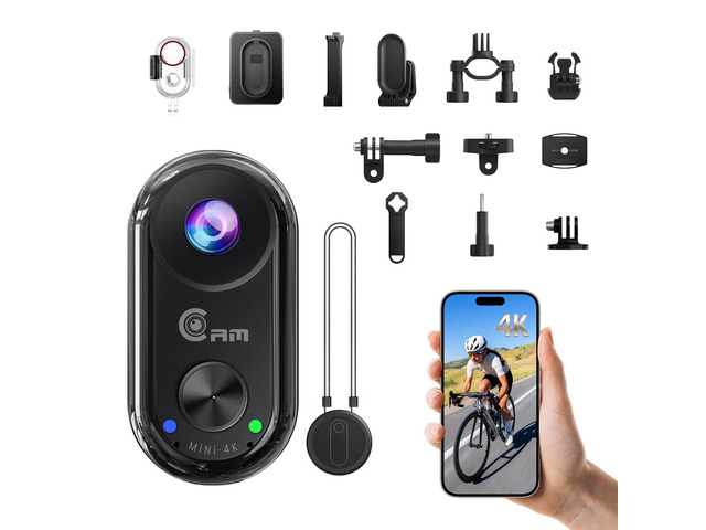 4K Mini Body Camera,Wearable Magnetic Thumb Action Camera,6-Axis Stabilized Portable POV Cam,40M Waterproof Camera,with Motorcycle Helmet/Cycling...
