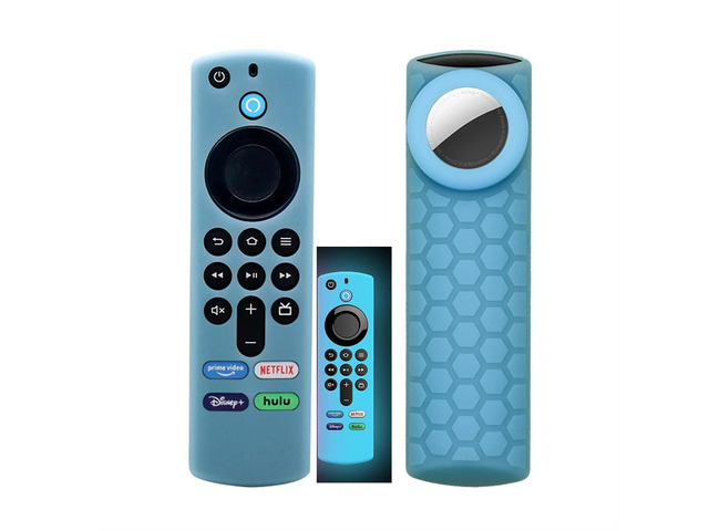 TV Stick 3rd Remote Cover Case with Airtag Holder (Glow in The Dark) Compatible with Fir TV Stick 3rd Gen,Tracker Cover for Tile Sticker 2020,Glow...