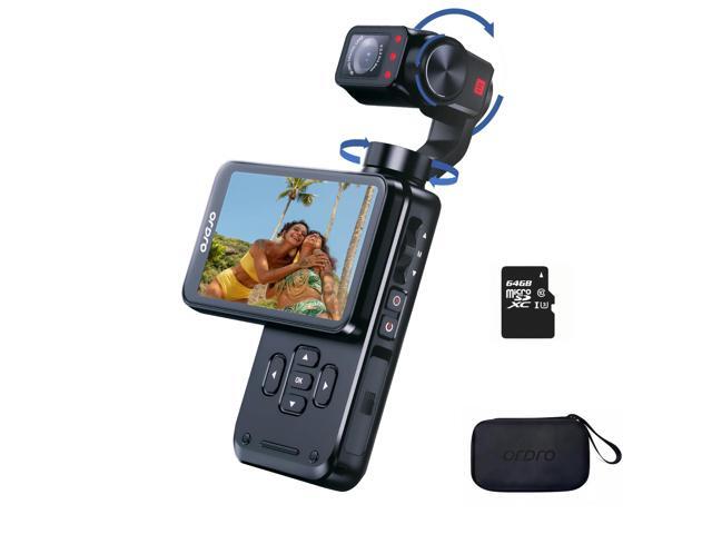 M5 5K Camcorder, 3-Axis Gimbal Stabilization Pocket Camera 180° Rotating Lens Face Tracking & IR Night Vision 3.5'' Rotating Touch Screen ...