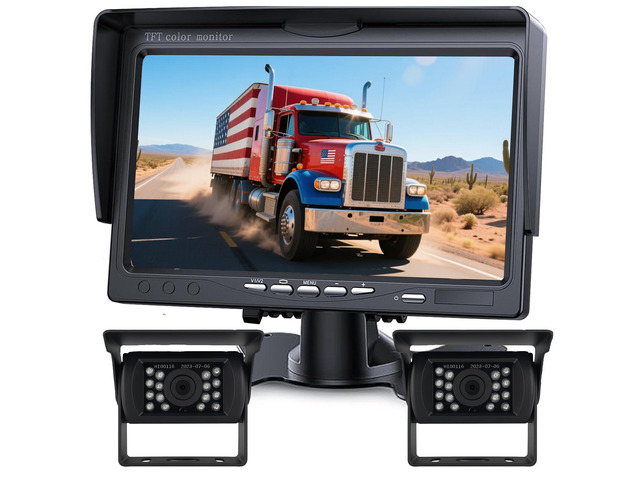 Backup Camera Monitor Kit,7' HD 1080P Monitor,IP69 Waterproof Rearview Reversing Rear View Camera for Truck Trailer Semi-Trailer Box Truck RV...
