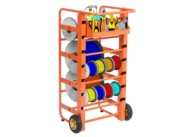 Wire Spool Rack, Multi-Spool Wire Cart Cable Caddy, 11 Rods Heavy Duty, Electrical Wire Spool Storage Holder, With Wheels, Cable Spool Dispenser...